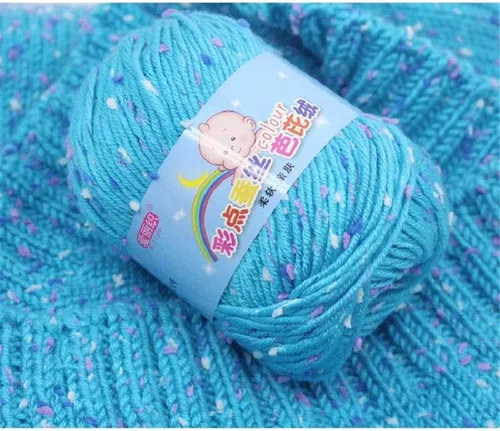 Miniatura 7 de Paquete de 6 hilos de ganchillo de algodón colorido para tejer suéter súper suave para mantas de bebé y ropa, sombrero, bufanda, 10.58 oz