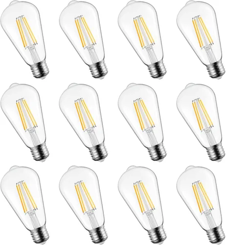Miniatura 11 de Brightown Paquete de 4 bombillas LED Edison, 6 W, equivalente a 60 W, alto brillo blanco cálido de 2700 K, 750 lúmenes, no regulables, bombillas