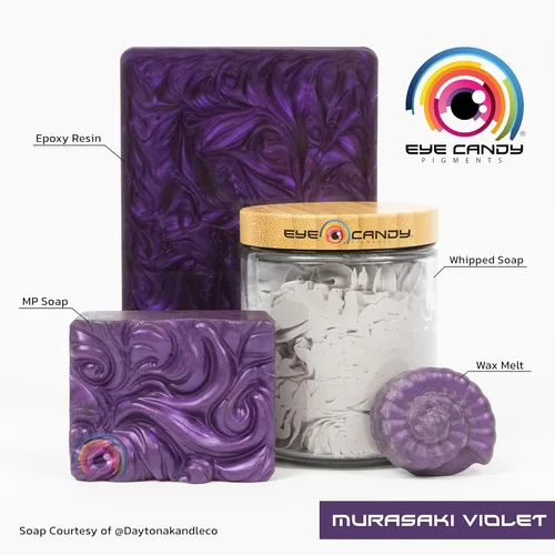 Miniatura 3 de Eye Candy Pigments Premium - Polvo de mica murasaki violeta (1.76 oz) - para epoxi, resina, jabón, pintura, carpintería, vertido acrílico, bombas