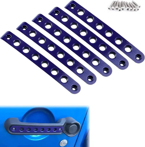 Miniatura 9 de Insertos de Cubierta de Manijas de Puerta Lateral Trim Compatible con Accesorios Jeep Wrangler JK JKU Liberty Sahara y Unlimited 2007-2018 Manijas