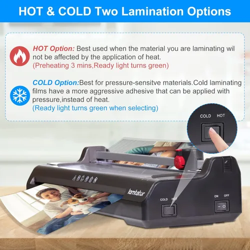 Miniatura 4 de Máquina laminadora térmica 7 en 1 de 11x17 con 70 hojas laminadoras tamaño carta para uso en oficina, hogar, escuela y profesores, laminación de 13