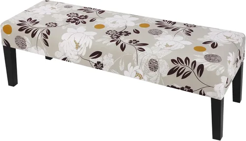 Miniatura 29 de SearchI Funda de banco de comedor, fundas de asiento de banco largas elásticas lavables, funda rectangular para banco de mesa de comedor, para Beige
