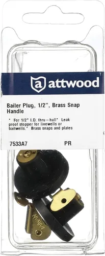 Miniatura 4 de Attwood 7534A3 Tapón de drenaje de latón Livewell/Bailer