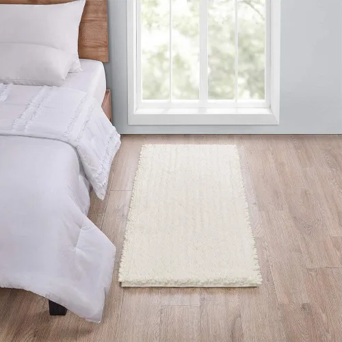 Miniatura 340 de Walensee Alfombra de baño antideslizante (24x17 pulgadas, rosa polvoriento) absorbente de agua, súper suave, lanuda de felpilla, lavable a máquina