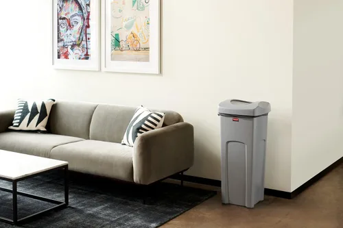 Miniatura 4 de Rubbermaid Commercial - bote de basura cuadrada intocable, cuadrado, Gris