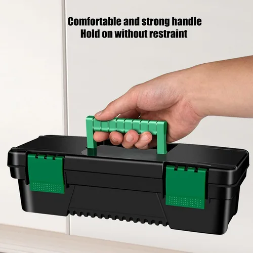 Miniatura 4 de Caja de herramientas pequeña Cajas de herramientas de plástico de 10 pulgadas con asa Bandeja extraíble con doble cerradura Caja de herramientas