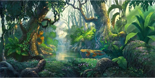 Miniatura 9 de AOFOTO Fantástico telón de fondo de selva de 5 x 3 pies para explorar bosques de verano para fotografía de aventura, fondo de fotografía