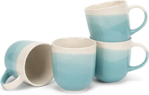 Miniatura 24 de Elanze Designs Paquete de 2 tazas de café de cerámica de cerámica de 14 onzas, color verde eucalipto