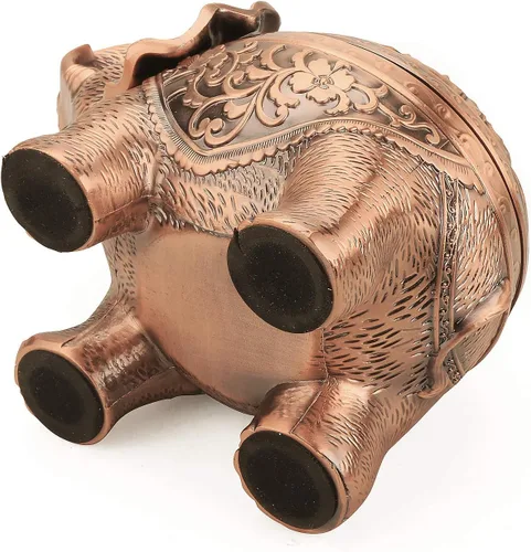 Miniatura 4 de K COOL Soporte de metal para incienso de reflujo de elefante, quemador de incienso, portavelas con tapa, adorno de aromaterapia, decoración de Verde