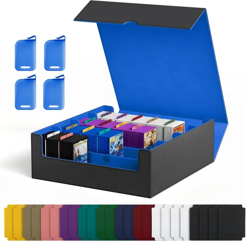 Miniatura 15 de Caja de almacenamiento de cartas UAONO para cartas de intercambio, estuche de cubierta de cartas PU de 1800+ para Commander, soporte de cartas