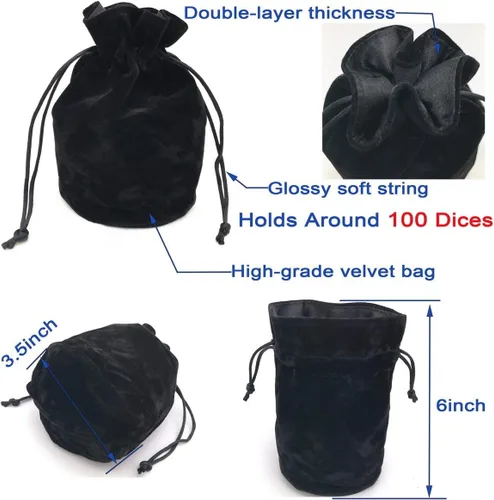 Miniatura 6 de Juego de dados para Dungeons & Dragons, DND, RPG, juego de dados poliédricos, juego de dados surtidos, 35 en total, 5 juegos con bolsa de dados