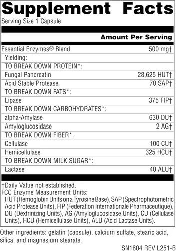 Miniatura 2 de Source Naturals Essential Enzymes - Suplemento de enzimas múltiples bio-alineadas de 500 mg, defensa herbaria para digestión, gases, estreñimiento