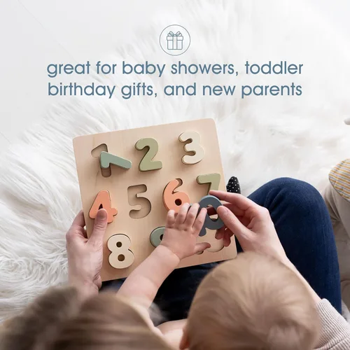 Miniatura 4 de Pearhead Rompecabezas de números de madera, juguete de aprendizaje de 1 a 10 para niños pequeños, rompecabezas educativo Montessori