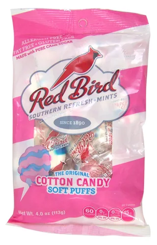Miniatura 2 de Red Bird Caramelos de algodón con sabor a azúcar, mentas envueltas individualmente, caramelo único, bolsa de 4 onzas
