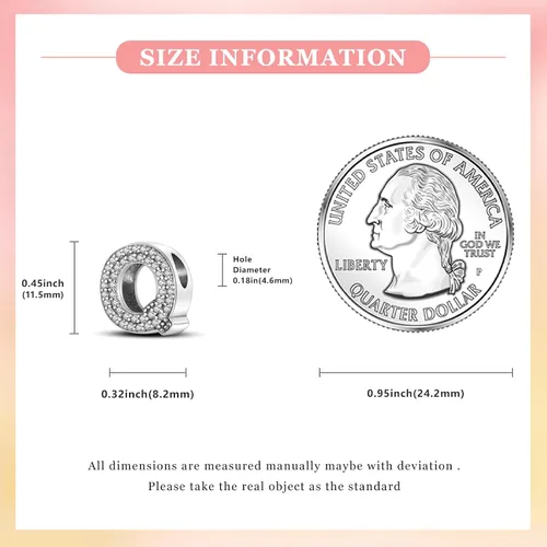 Miniatura 83 de PARCOM Dijes de letras compatibles con pulseras Pandora de plata esterlina S925 con iniciales para pulseras del alfabeto A-Z, cuentas de letras