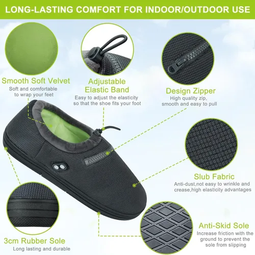 Miniatura 4 de Foot Warmer, Electric Foot Warmer with 5000mAh Battery, Heated Slippers Women Men, Heated Foot Warmer with Smart Dual Independent Switch Heated
