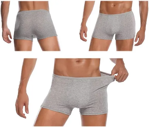 STARLY 5pcs Mens Desechable Algodón Ropa Interior Viaje Boxers Escritos Portátil Pantalones Cortos Blanco/Gris/Verde Oliva