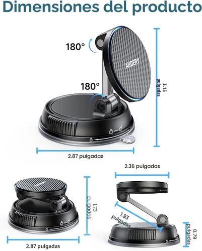 Miniatura 8 de ANDERY Solo para iPhone Magsafe cargador de montaje de automóvil