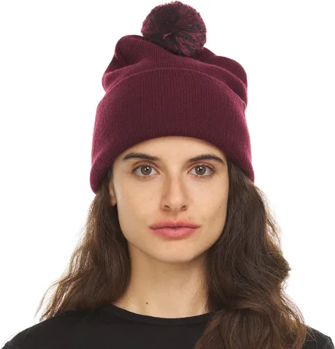 Miniatura 2 de Minus33 - Gorro de punto con pompón de peso medio, 100% lana merina, gorro de invierno