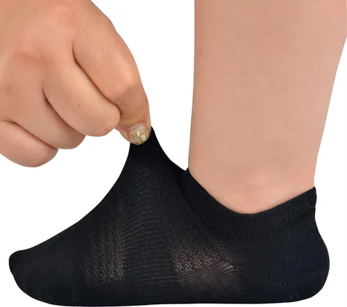 Miniatura 6 de JORMATT Calcetines invisibles de algodón antideslizantes de corte bajo con empuñaduras, 6 pares