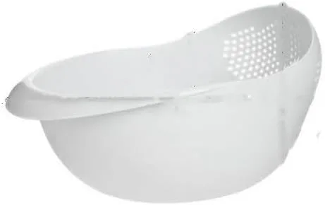 Miniatura 9 de Colador de plástico para arroz, colador de cocina, con asas, colador de arroz, colador, colador, utensilios de cocina (azul)
