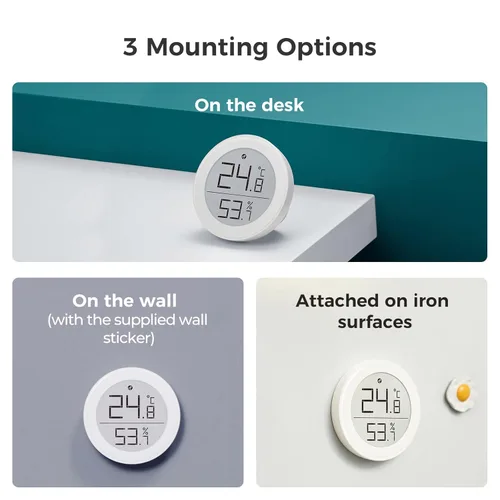 Miniatura 8 de Qingping Termómetro Higrómetro Sensor Funciona con HomeKit (Solo Funciona con iOS), Monitor Inalámbrico de Temperatura y Humedad
