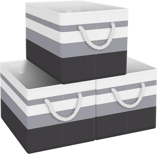 Miniatura 24 de Fab totes Contenedores de almacenamiento [2 unidades], cestas de almacenamiento plegables para organizar juguetes, libros, estantes, armario, caja
