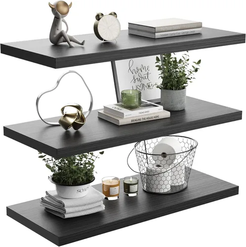 Miniatura 17 de Estante Flotante, Juego de 3 Estantes de Pared, 36 pulgadas de ancho x 12.75 pulgadas de profundidad x 2 pulgadas de alto, Estante Flotante de Pared