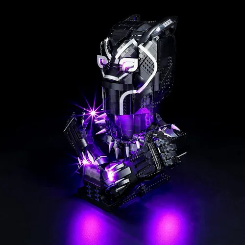Miniatura 3 de BRIKSMAX Kit de iluminación LED para LEGO-76215 Black Panther, compatible con el modelo de bloques de construcción de Lego Marvel, no incluye juego