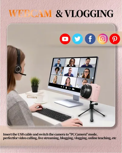 Miniatura 7 de Cámara digital 4K para fotografía y vlogging, cámara de YouTube con pantalla abatible de 180° de 3 pulgadas, enfoque automático, WiFi, zoom 18X