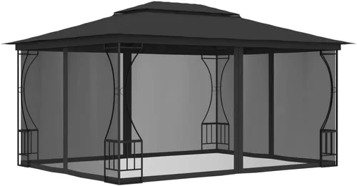 Miniatura 6 de Tienda de campaña, toldo, tienda de campaña, cenador con redes 9.8'x9.8'x8.7' AntracitaAdecuado para exteriores, jardín, camping
