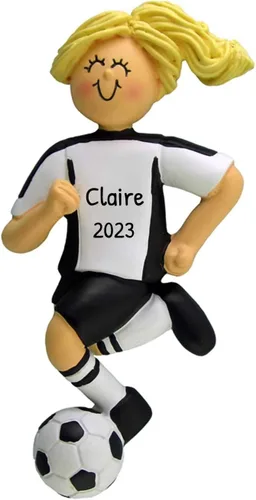 Adornos de fútbol 3D para niña para árbol de Navidad, adorno de fútbol personalizado 2025, adornos de Navidad personalizados para niños, regalos