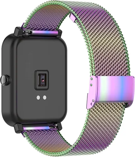 Liufiueq - Correa de reloj compatible con Liufiueq para mujeres y hombres, malla metálica, acero inoxidable, correa de repuesto para reloj