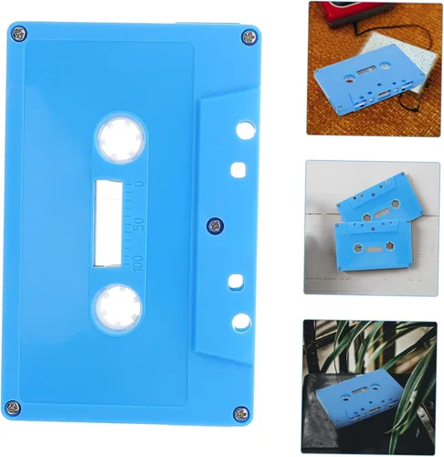 Miniatura 9 de YARNOW Caja de almacenamiento de cinta de cassette retro para decoración de casetes DIY cinta de audio decoración música Azul (Sky-Blue)