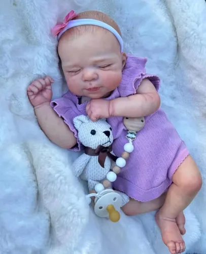 Miniatura 7 de Angelbaby Muñecas de bebé Reborn niño de 19 pulgadas, recién nacida que duerme, de silicona de cuerpo completo, aspecto real, con peso, muñeca