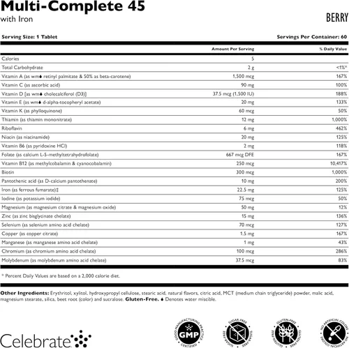 Miniatura 3 de Celebrate Vitamins Multi-Complete Chewables, 45 mg de hierro, multivitamínico bariátrico diario para pacientes con gastrectomía de manga y cirugía