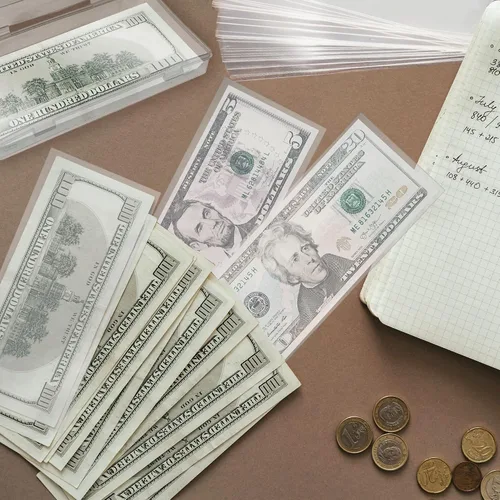 Miniatura 5 de 300 fundas de papel transparente para billetes, fundas individuales para coleccionistas, fundas protectoras de papel para billetes con estuche