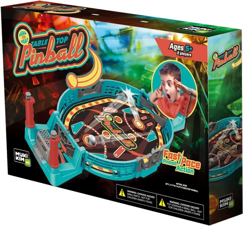 Miniatura 5 de MUKIKIM Pinball de mesa de cabeza a cabeza, clásico juego de mesa arcade sin batería, emocionante juego de mesa familiar para 2 jugadores con acción