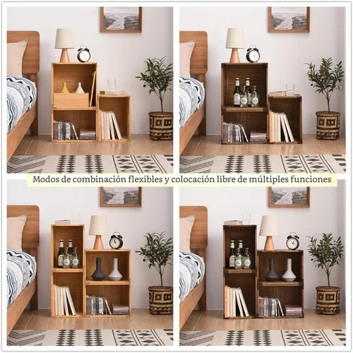 Miniatura 9 de KIRIGEN Cubo de Almacenamiento de Madera Apilable /Cesta/ Contenedores Organizador para Hogar Libros Ropa Juguetes Sistema de Almacenamiento Modular