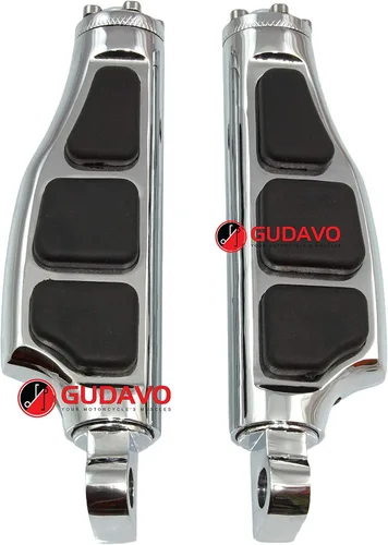 Miniatura 17 de Motocicleta cromo aluminio pie clavijas delantero pedal conductor clavijas con soportes para HONDA VF750 MAGNA 1996-2004 (G3I negro)