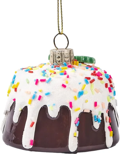 Miniatura 4 de Adornos de vidrio 3D para árbol de Navidad - Adornos de árbol de Navidad de pastel de chocolate para decoración de Navidad para decoración del hogar