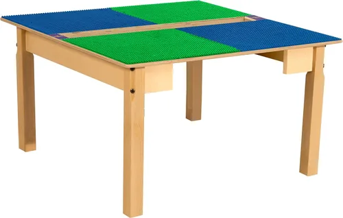 Miniatura 8 de Time-2-Play - Mesa de juego para niños, compatible con ladrillos Lego, madera contrachapada de abedul extra resistente, 35 pulgadas de ancho x 31