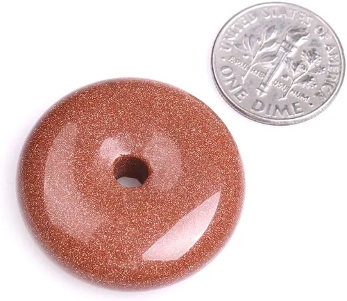 Miniatura 11 de JOE FOREMAN Anillo de cuarzo amatista natural de 1.181 in con colgante de donas circulares para hacer joyas, 1 unidad, Piedra