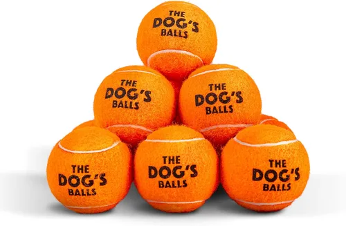 Miniatura 18 de The Dog's Balls Pelotas de tenis para perros para perros, color azul, paquete de 12 pelotas de fieltro no abrasivas, núcleo de goma resistente