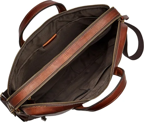 Miniatura 2 de Fossil Haskell - Maletín de cuero o tela para hombre Coñac