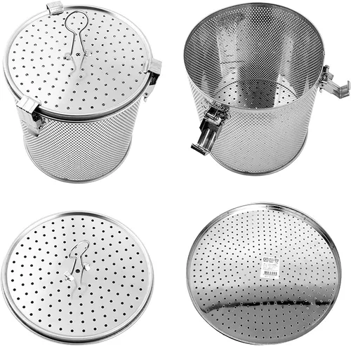 Miniatura 4 de ZEESOON Colador alto perforado de acero inoxidable genuino de grado comercial, sistema de bloqueo de un solo toque, uso en restaurantes y hogares