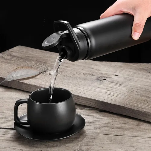 Miniatura 2 de Botella de agua deportiva de 24 onzas, botella de agua de metal de acero inoxidable para hombres, mujeres y niños, a prueba de fugas, botella