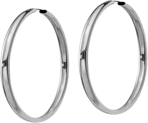 Miniatura 3 de Galaxy Gold GG 14k Solid White Gold Endless Loop Hoop Timeless Earrings 2 mm GaugeThickness Available in Multiple Diameters