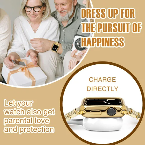 Miniatura 6 de top4cus - Funda ecológica protectora, de TPU suave y flexible, compatible con iWatch Series 5, Series 4, Series 3, Series 2 y Series 1 Dorado