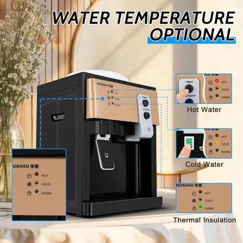 Miniatura 5 de Dispensador de enfriador de agua eléctrico, Dispensador de enfriador de agua de encimera de carga superior de 5 galones, Mini dispensador